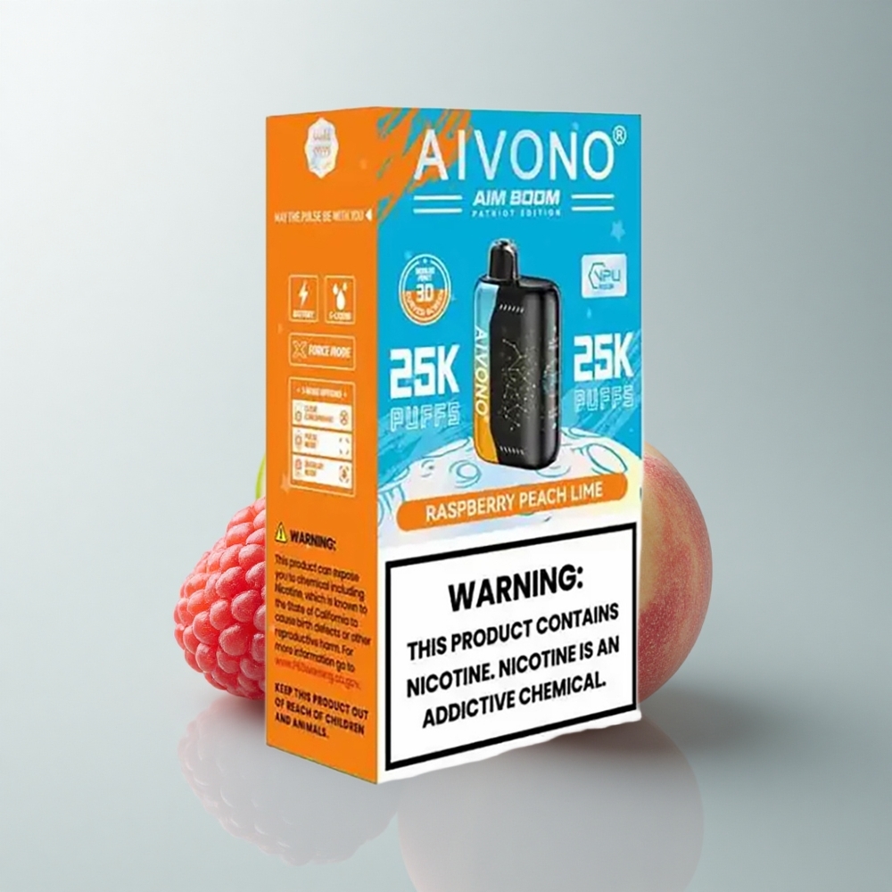 Aivono Aim Boom 25000 Puffs Frambuesa Durazno Lima 650mAh Tipo-C