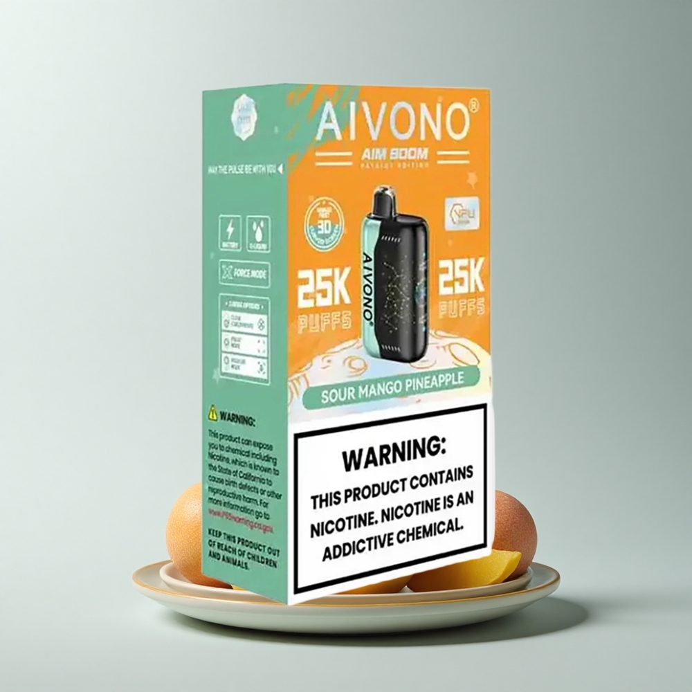 Aivono Aim Boom 25000 Puffs Mango Piña Ácido con 28ml y Tipo-C