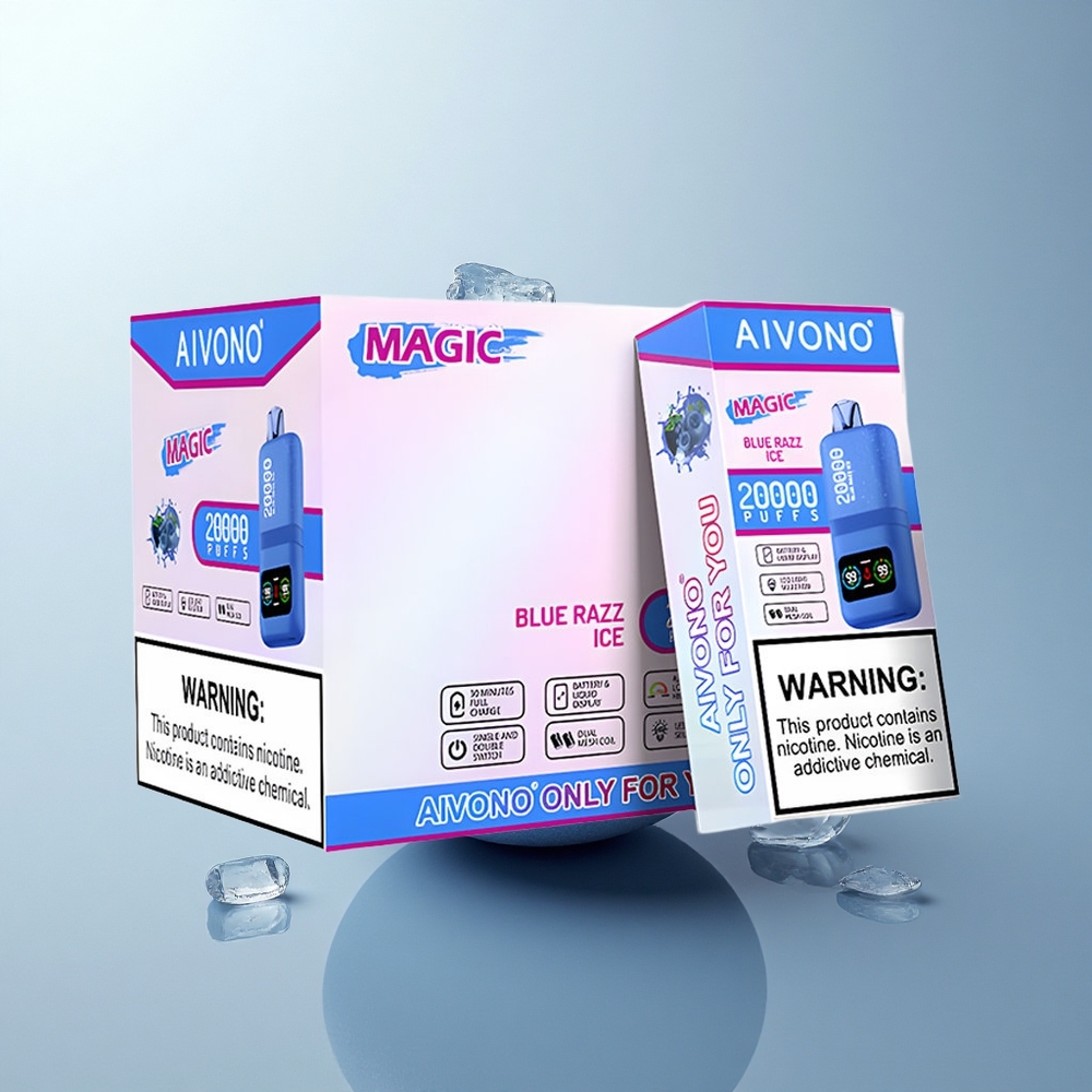 Aivono Aim Magic 20000 Puffs Azul Frambuesa Hielo con 5% Nicotina y Pantalla LCD