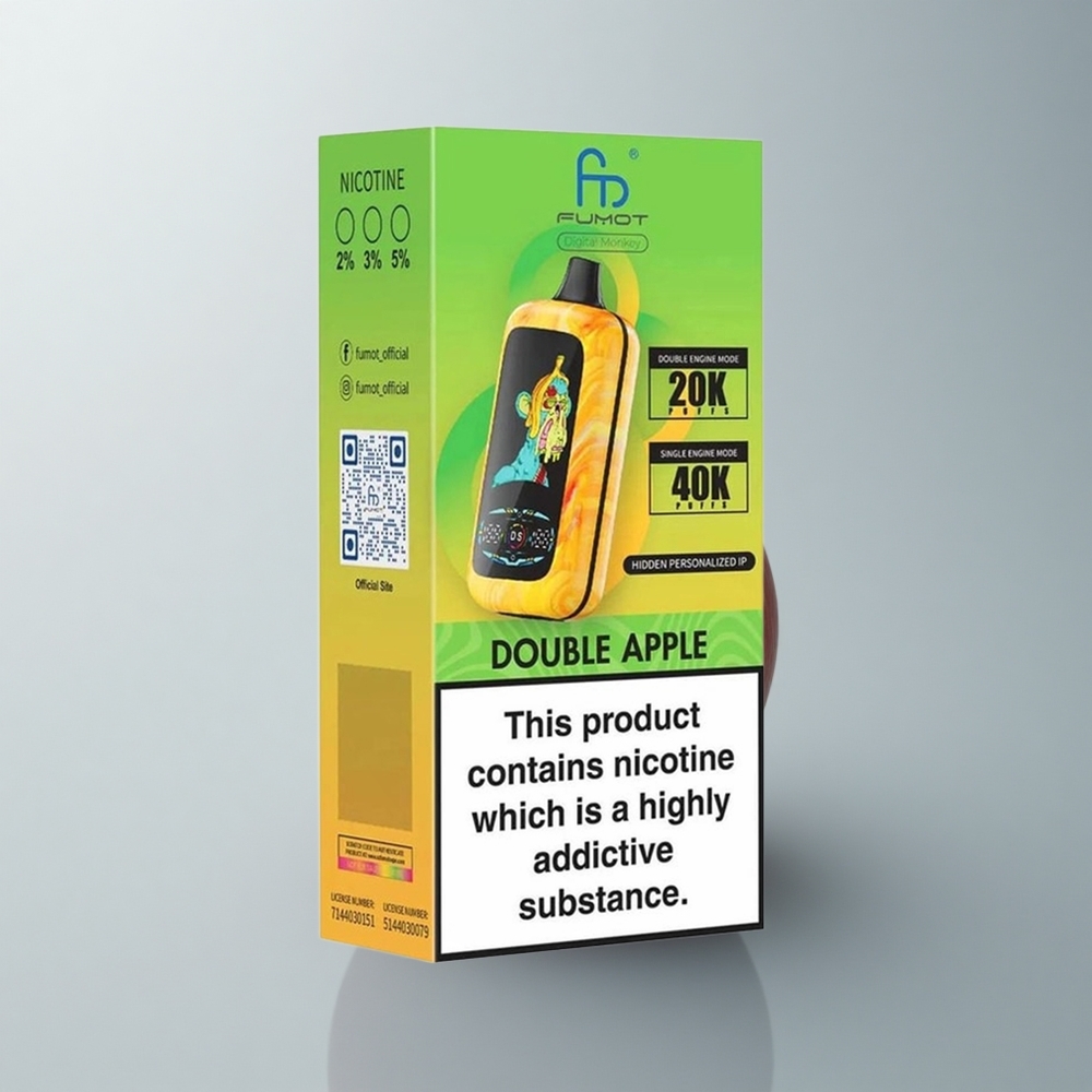 Fumot Digital Monkey 20000/40000 Puffs Manzana Doble con Dual Motor y 5% Nicotina