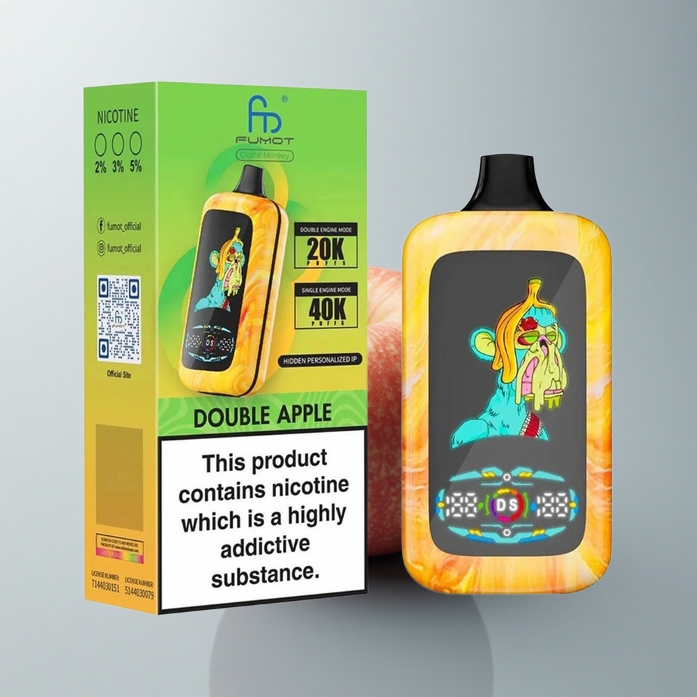 Fumot Digital Monkey 20000/40000 Puffs Manzana Doble con Dual Motor y 5% Nicotina