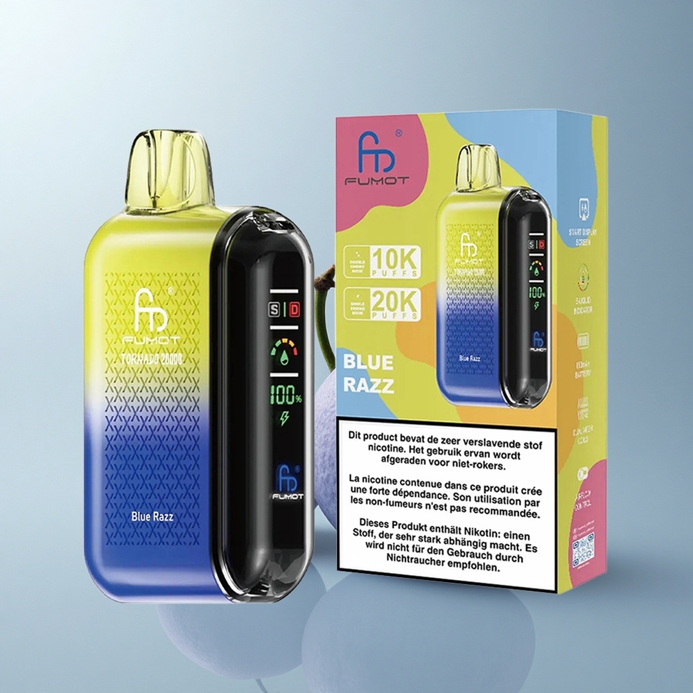Fumot Tornado 20000 Puffs Azul Frambuesa Dual Malla