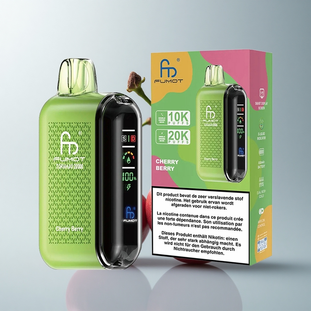 Fumot Tornado 20000 Puffs Cereza Baya Dual Malla