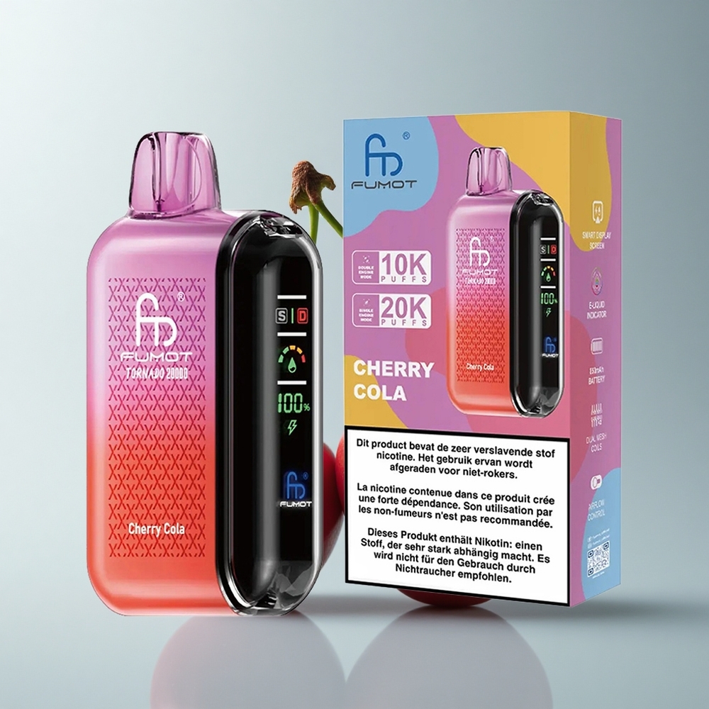 Fumot Tornado 20000 Puffs Cereza Cola Dual Malla