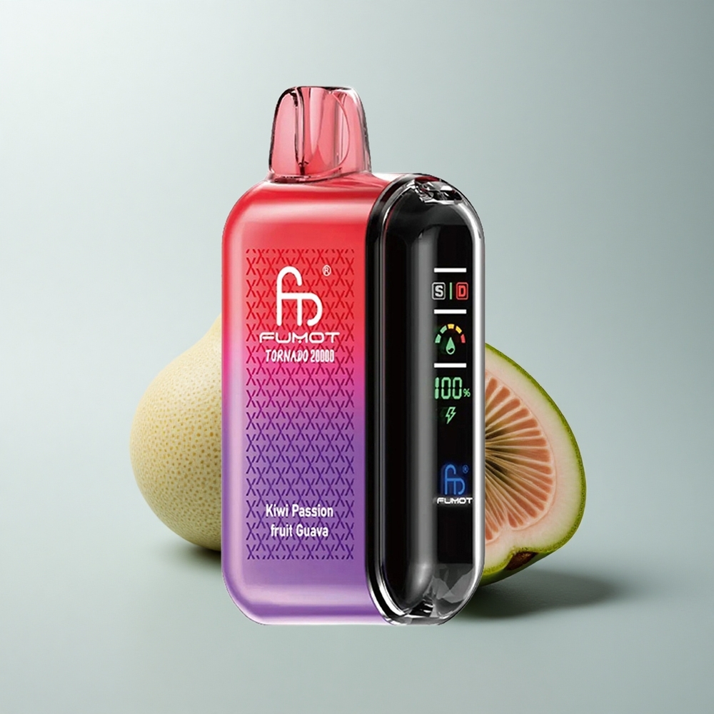 Fumot Tornado 20000 Puffs Kiwi Maracuyá Guayaba con Batería Recargable y Control de Flujo de Aire