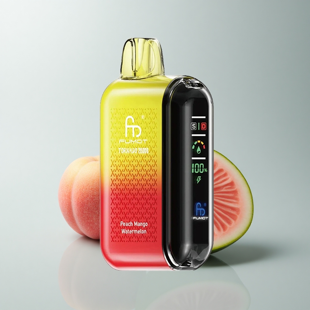 Fumot Tornado 20000 Puffs Melocotón Mango Sandía con Batería Recargable y Control de Flujo de Aire