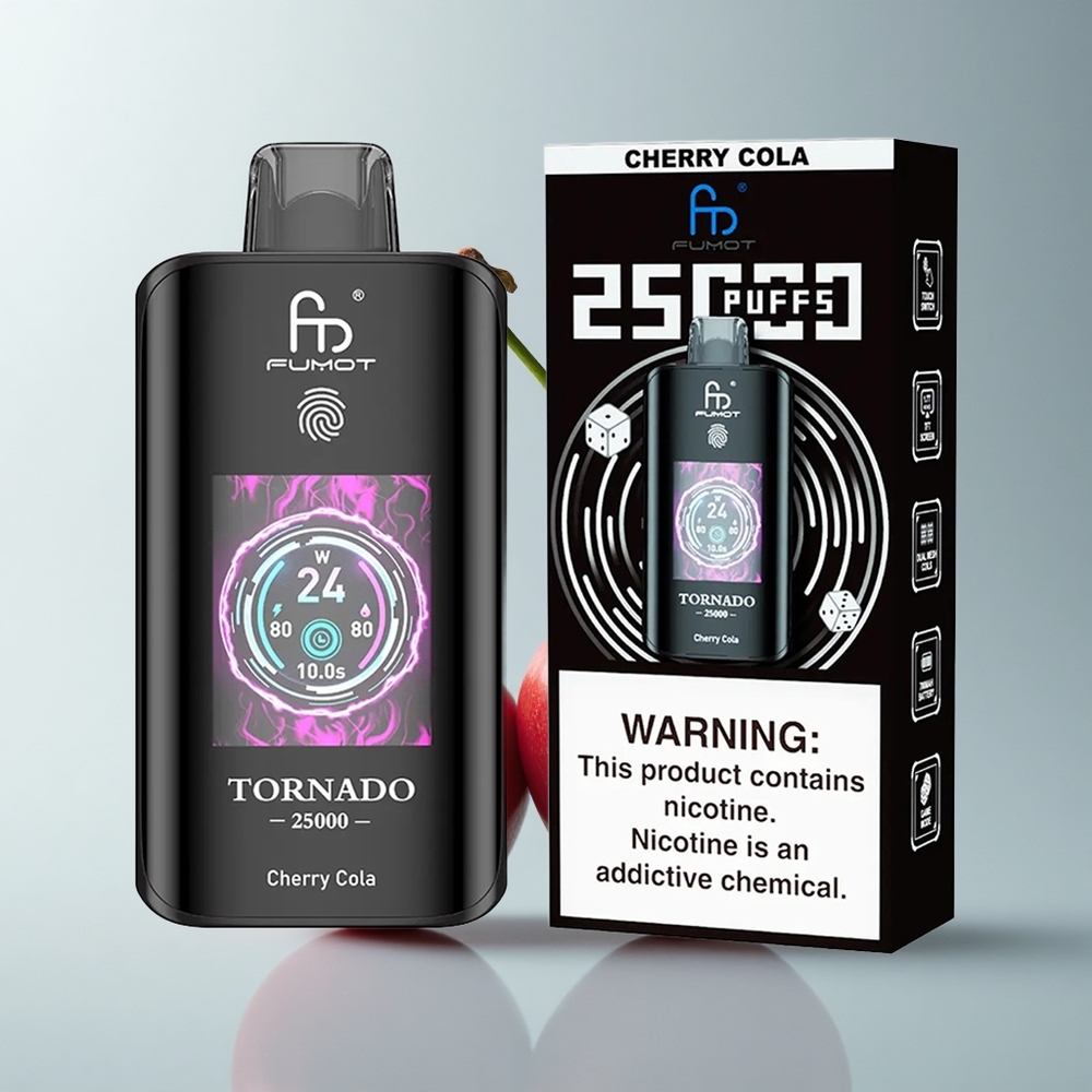 Fumot Tornado 25000 Puffs Cereza Cola HD 700mAh Tipo-C