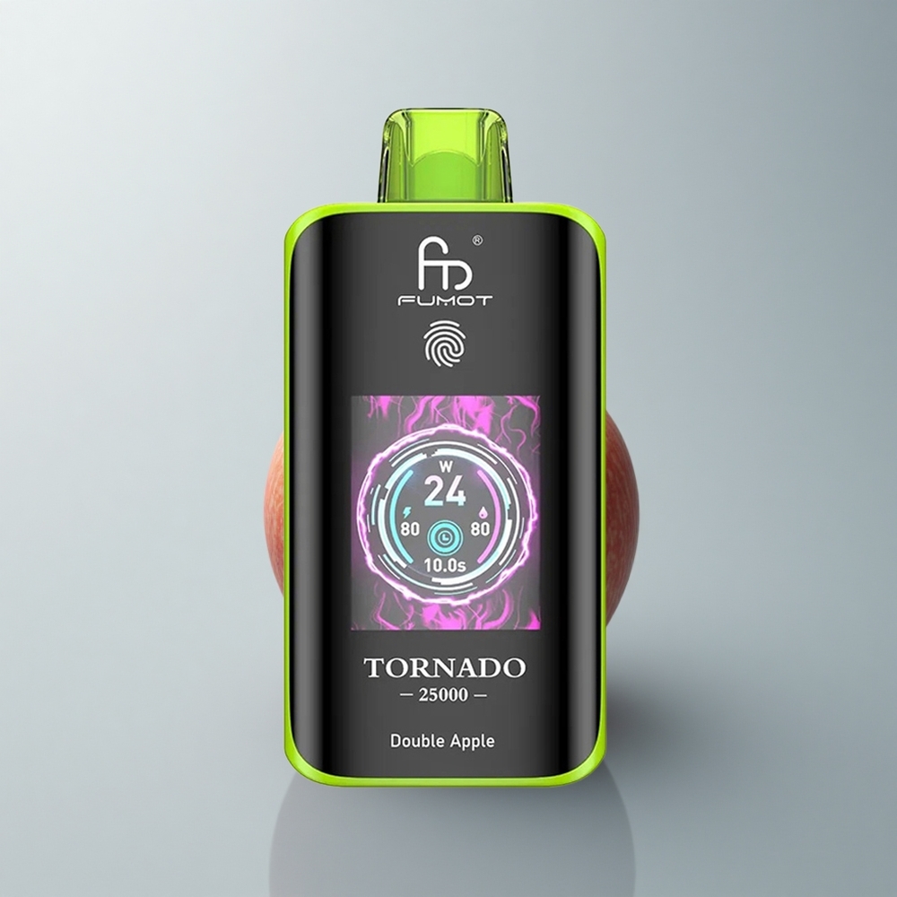 Fumot Tornado 25000 Puffs Doble Manzana HD Pantalla 700mAh Tipo-C