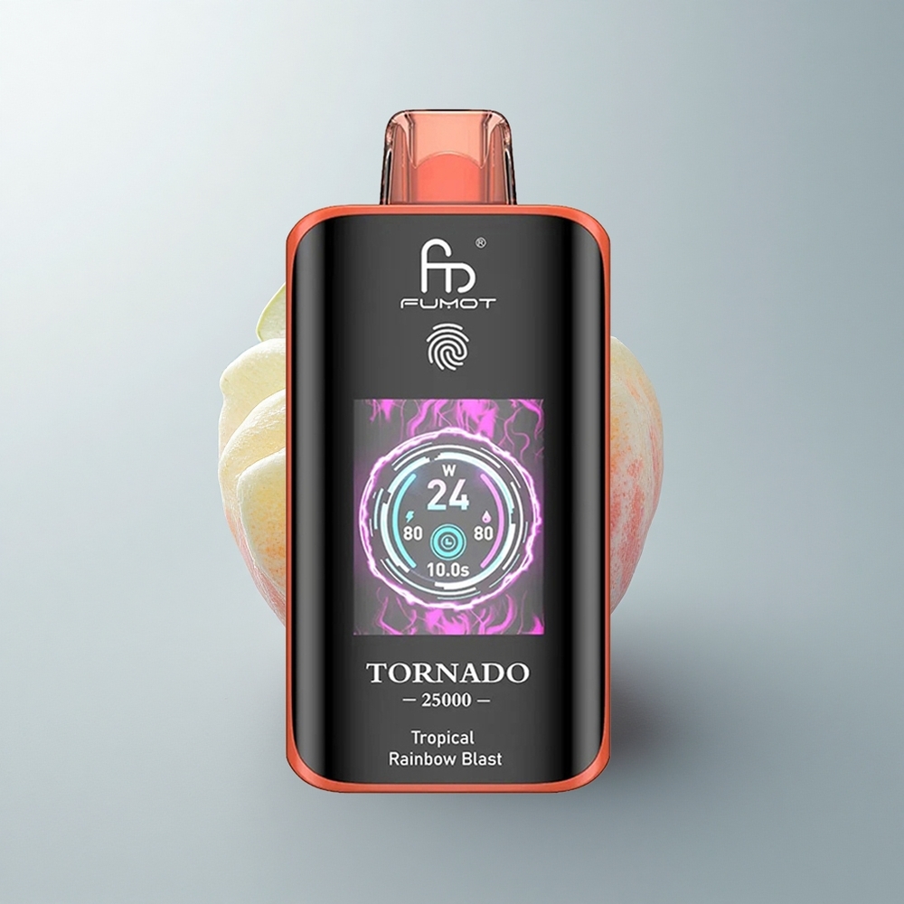 Fumot Tornado 25000 Puffs Explosión Tropical del Arcoíris con Pantalla HD y Batería Recargable