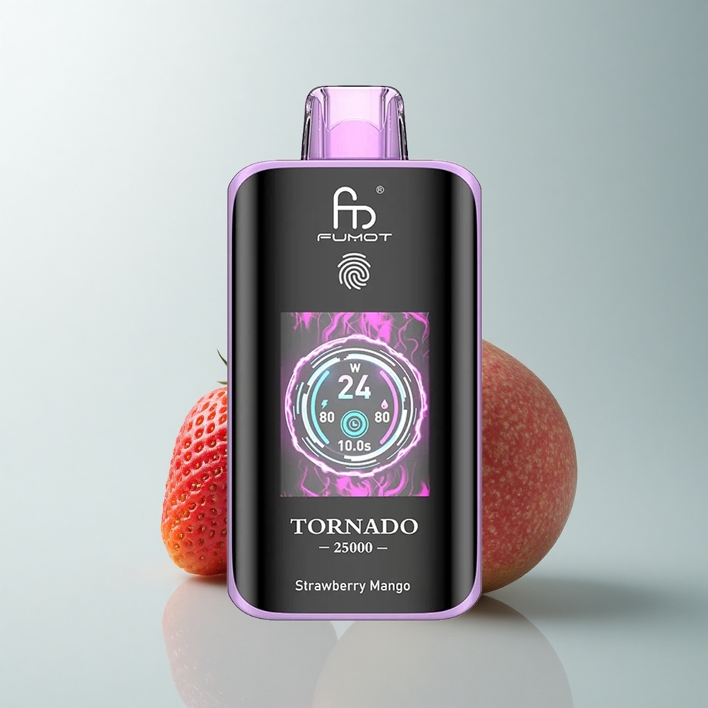 Fumot Tornado 25000 Puffs Fresa Mango HD Pantalla 20ml Tipo-C