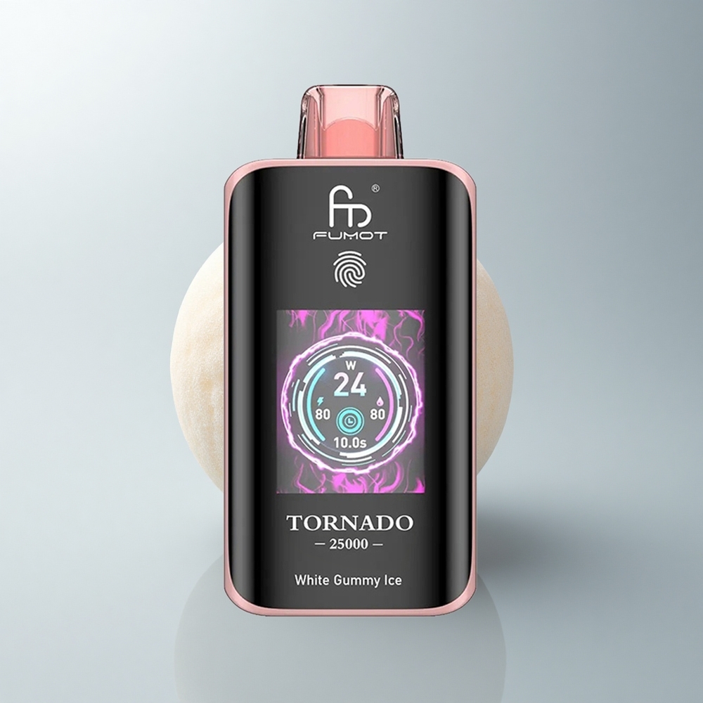 Fumot Tornado 25000 Puffs Goma Blanca Hielo HD 700mAh Tipo-C