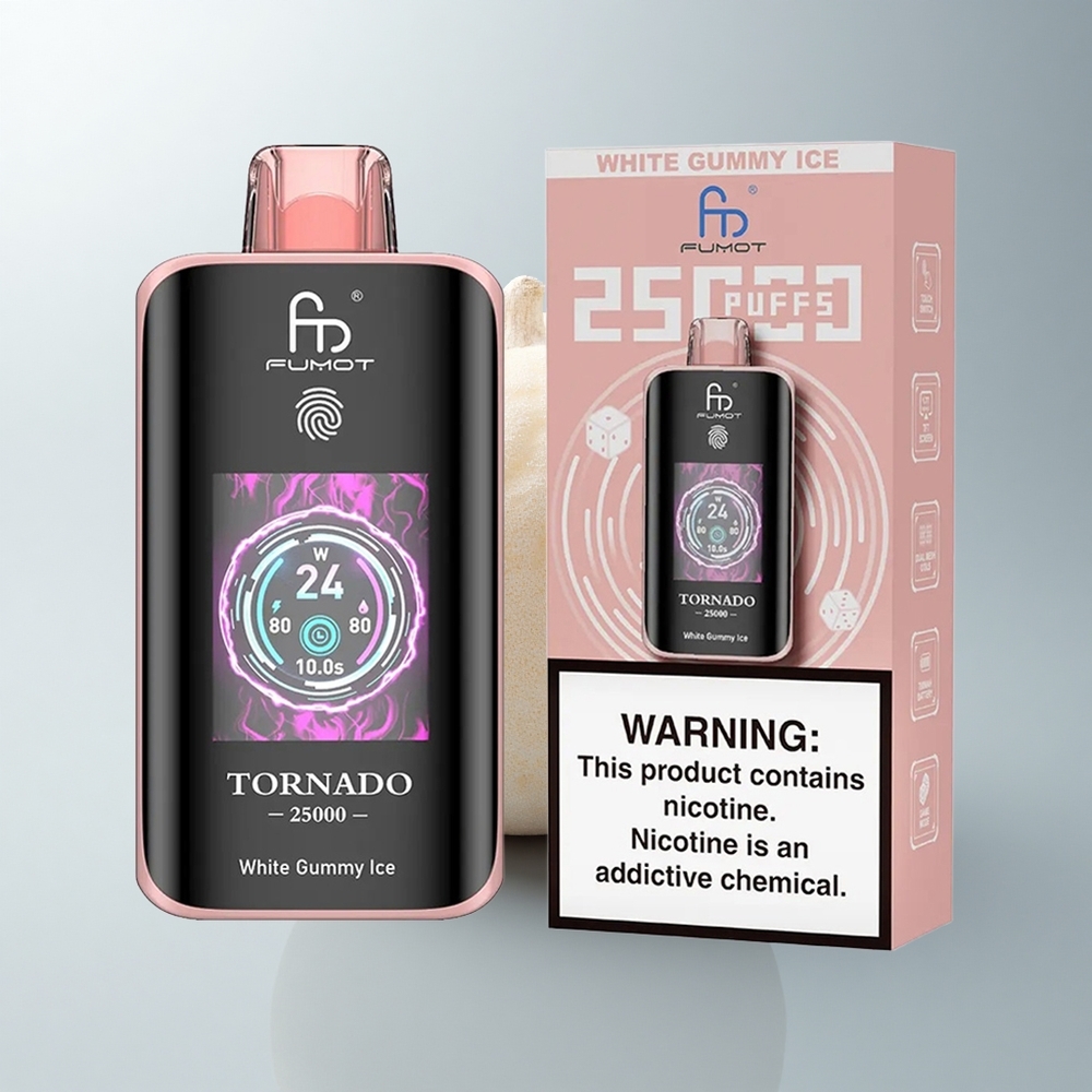 Fumot Tornado 25000 Puffs Goma Blanca Hielo HD 700mAh Tipo-C