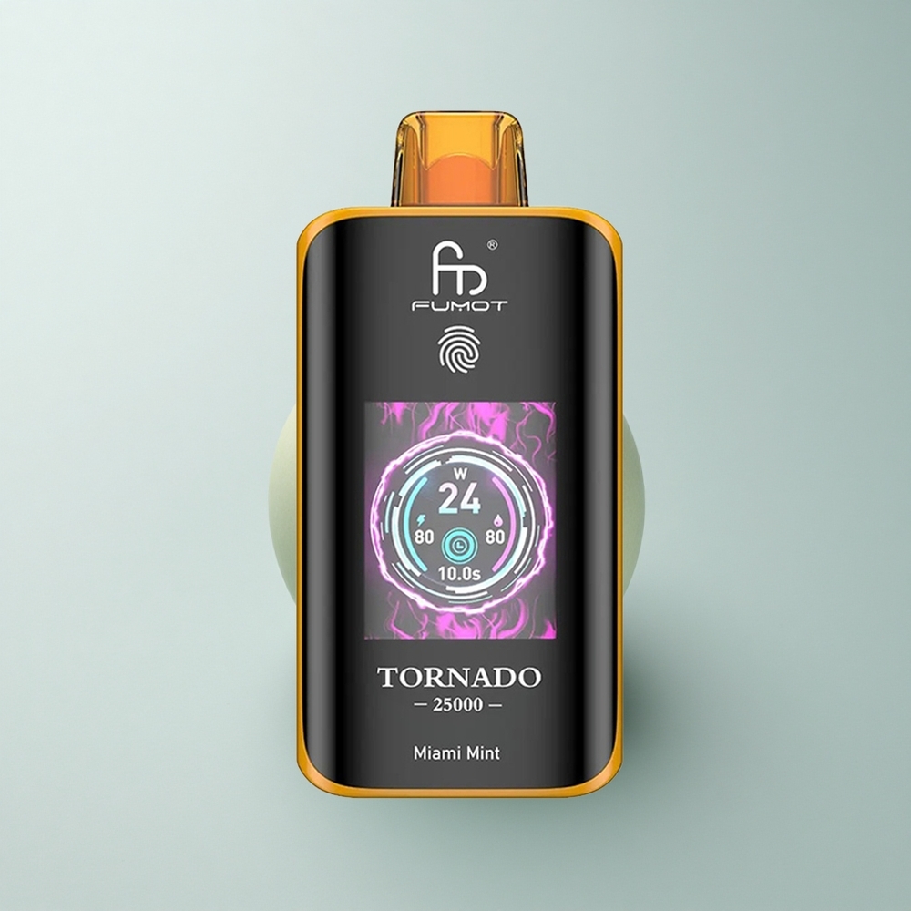 Fumot Tornado 25000 Puffs Menta de Miami Pantalla HD 700mAh Tipo-C