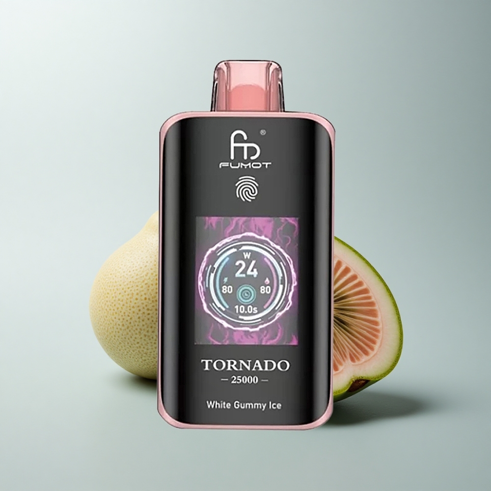 Fumot Tornado 25000 Puffs Pasión Frutal de Kiwi y Guayaba con Pantalla HD y Batería Recargable