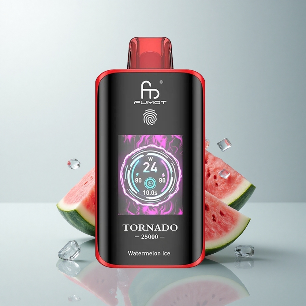 Fumot Tornado 25000 Puffs Sandía Hielo con Pantalla HD y Batería Recargable 700mAh