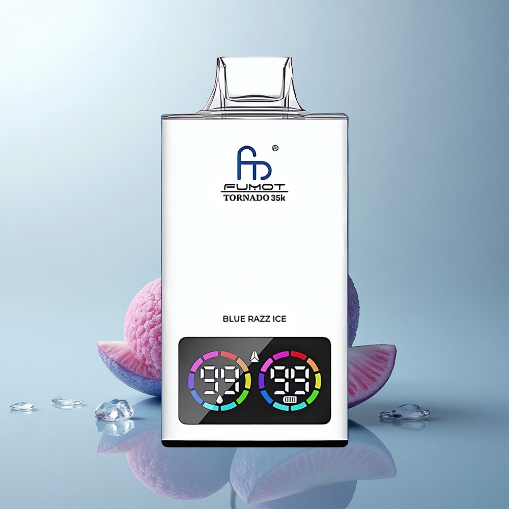 Fumot Tornado 35000 Puffs Azul Frambuesa Hielo con Doble Malla y Luz RGB