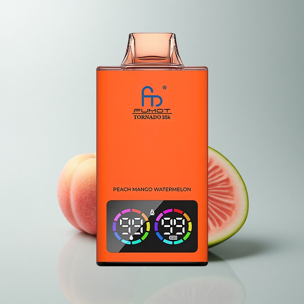 Fumot Tornado 35000 Puffs Melocotón Mango Sandía Dual Mesh Luces RGB
