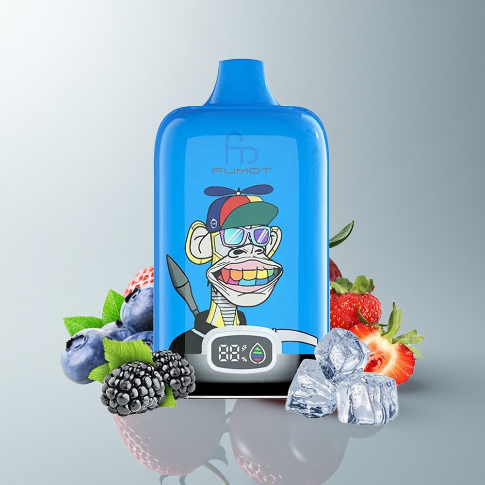 Fumot Tornado Digital Box 12000 Puffs Fresa Uva Tipo-C 20ml Malla
