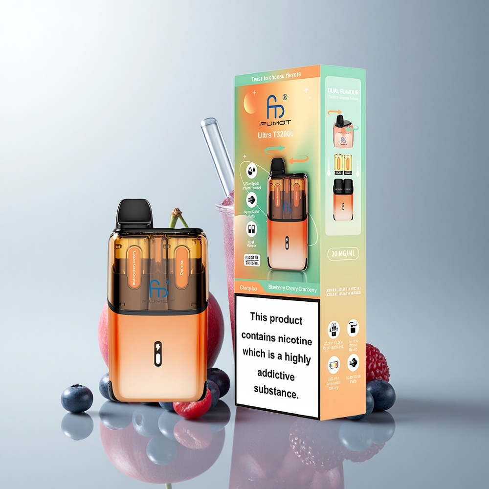 Fumot Ultra T32000 Puffs Arándano Cereza Cranberry - Hielo de Cereza con Carga Rápida Tipo-C y Bobina de Malla Avanzada