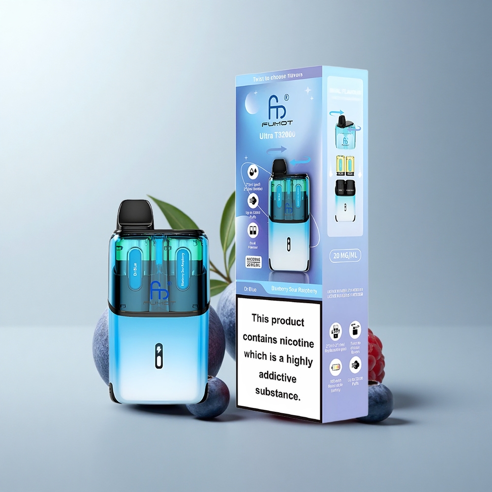 Fumot Ultra T32000 Puffs Dr Azul - Arándano Frambuesa Ácida con 24ml y Carga Rápida Type-C