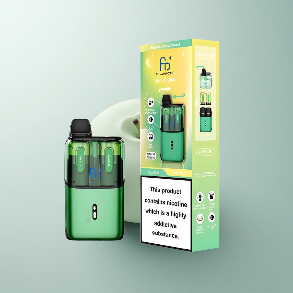 Fumot Ultra T32000 Puffs Menta Refrescante - Menta Verde con 24ml y Carga Rápida