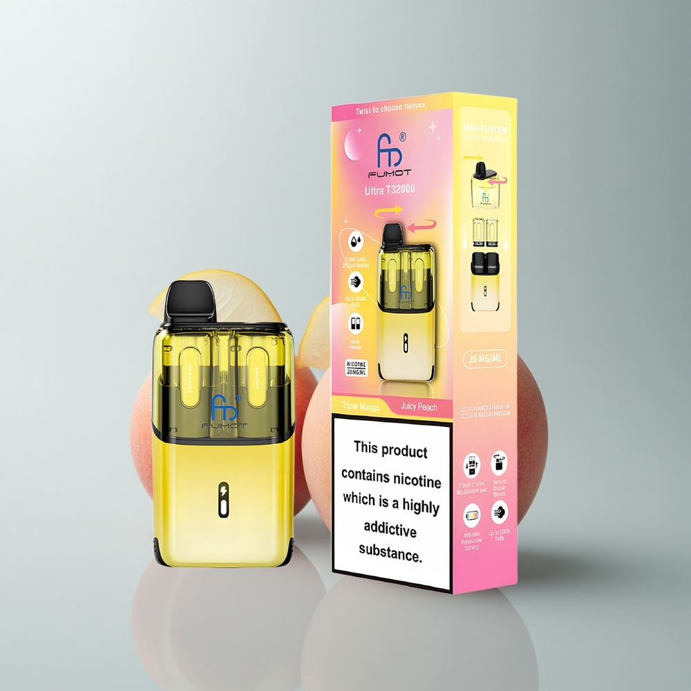 Fumot Ultra T32000 Puffs Triple Mango - Melocotón Jugoso con 24ml y Carga Rápida Type-C
