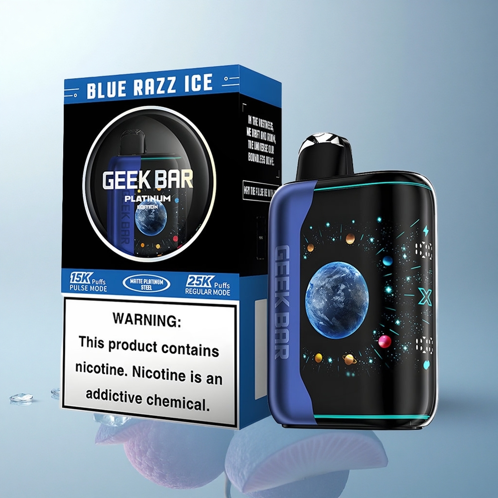 GEEK BAR Platinum Edition 25000 Puffs Azul Frambuesa Hielo con 20mL y Dual Mesh