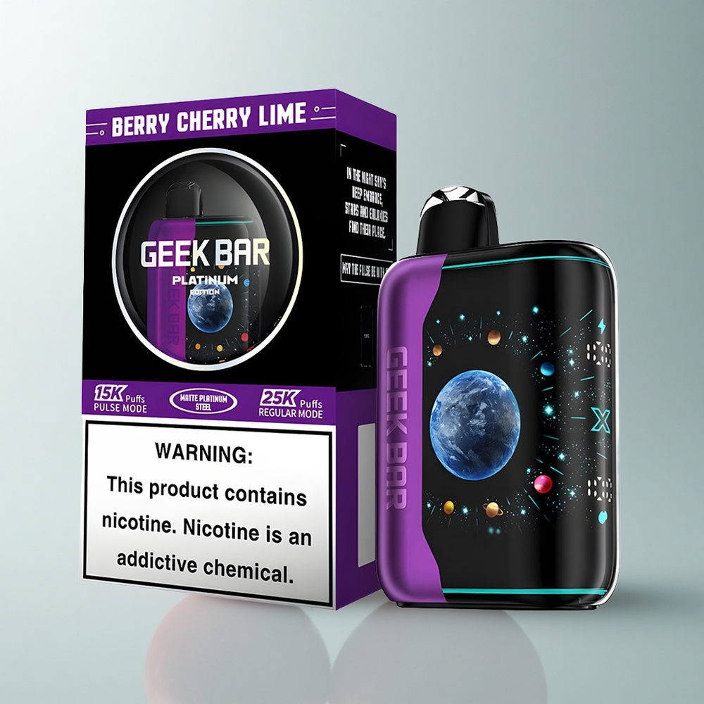 GEEK BAR Platinum Edition 25000 Puffs Cereza Lima Baya con 2% Nicotina y Carga Rápida USB-C