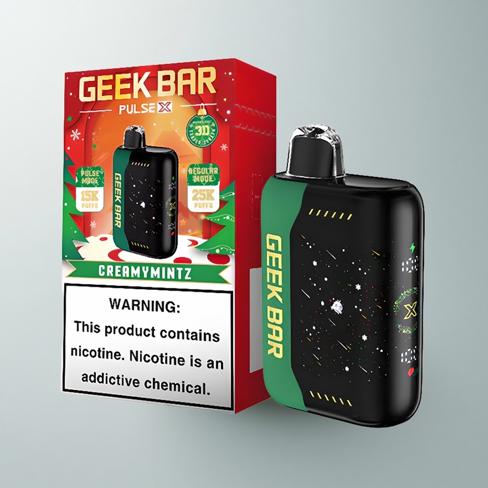 GEEK BAR Pulse X 25000 Puffs Edición Navideña: Dual Malla y Pantalla 3D