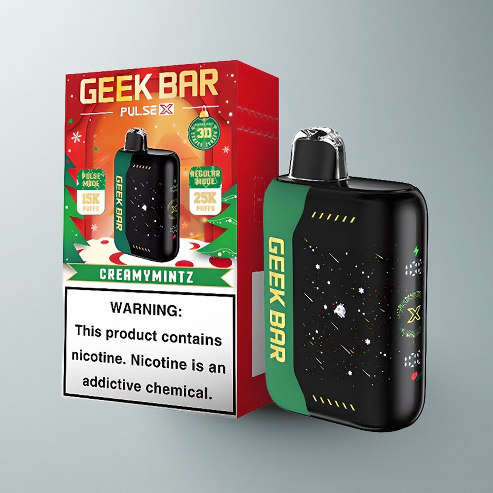 GEEK BAR Pulse X 25000 Puffs Edición Navideña: Dual Malla y Pantalla 3D