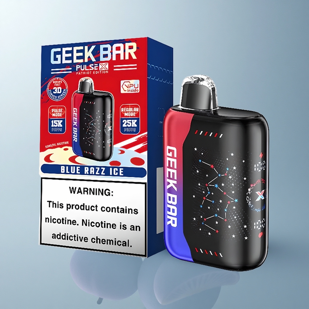 GEEK BAR Pulse X 25000 Puffs Edición Patriota con 18mL y Pantalla Curva 3D