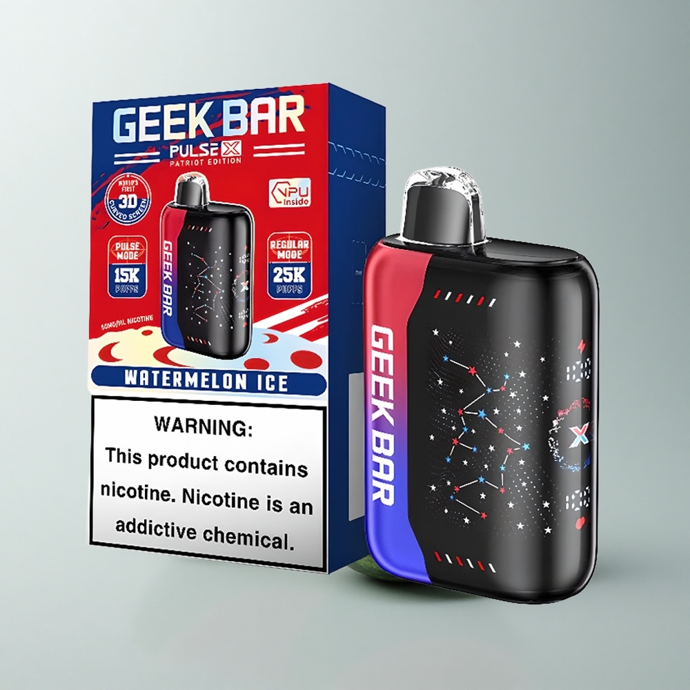 GEEK BAR Pulse X 25000 Puffs Edición Patriota con 18mL y Pantalla Curva 3D