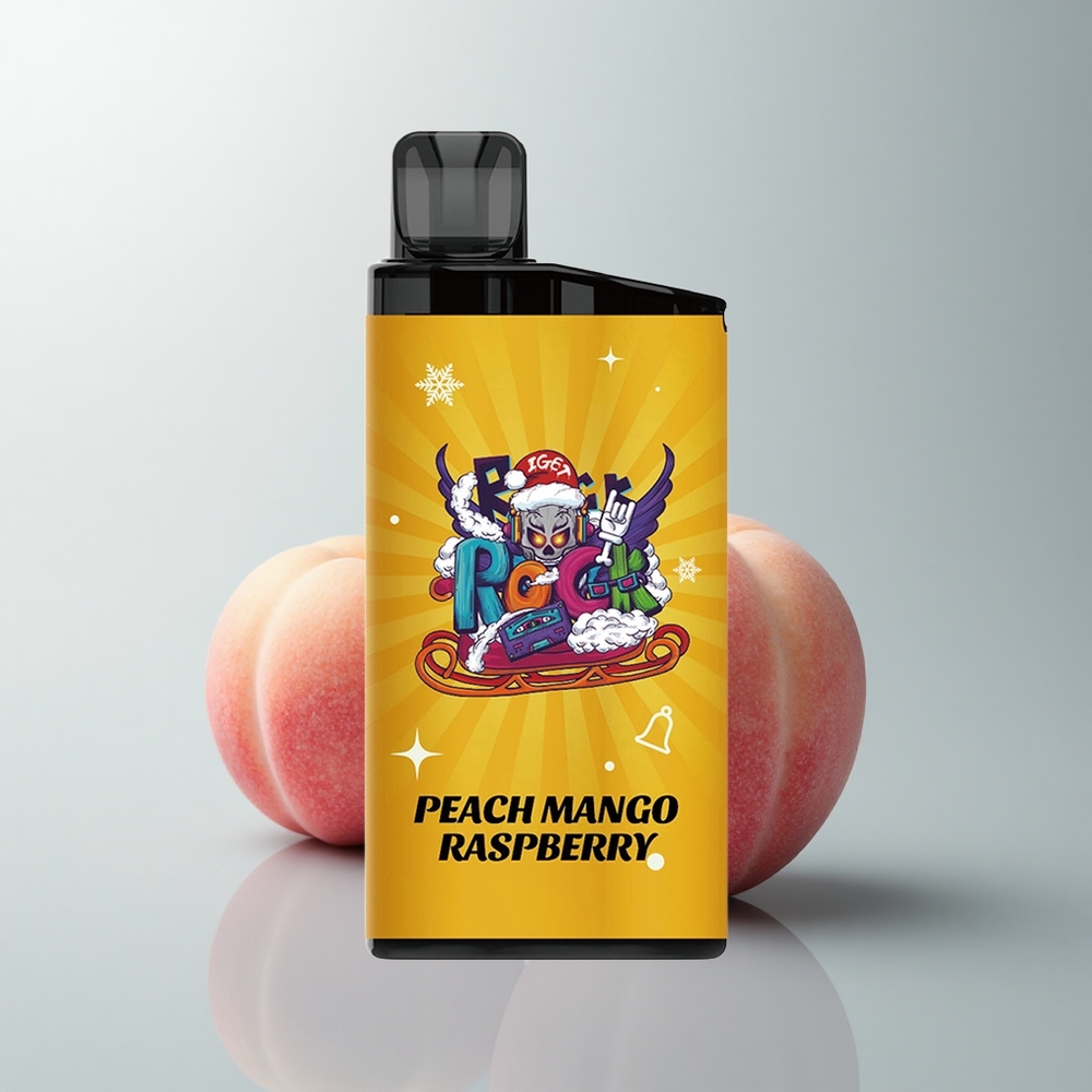 IGET Bar 3500 Puffs Durazno Mango Frambuesa 1400 mAh Mesh