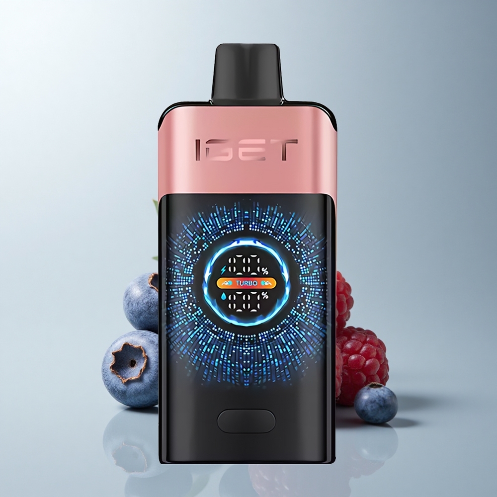 IGET ONE 12000 Puffs Arándano Frambuesa Pantalla Curva Grande 2700 mAh