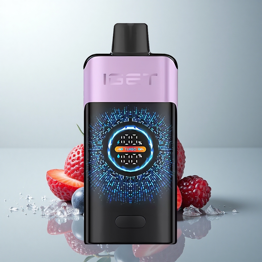 IGET ONE 12000 Puffs Helado de Frutas del Bosque con Pantalla Curva Grande y Doble Malla